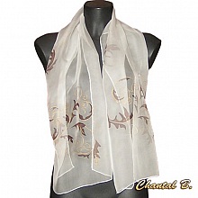 foulard turquoise soie arabesques dor&eacute; et chocolat