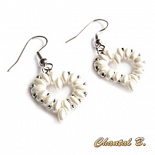 boucles d'oreilles st valentin coeur perles nacr&eacute;es et argent st valentin soir&eacute;e mariage