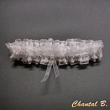 jarreti&egrave;re mariage dentelle perl&eacute;e PAMELA blanche
