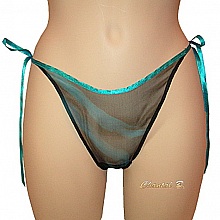 String en mousseline de soie turquoise et noir - 10 % SUR 2 ACHETES