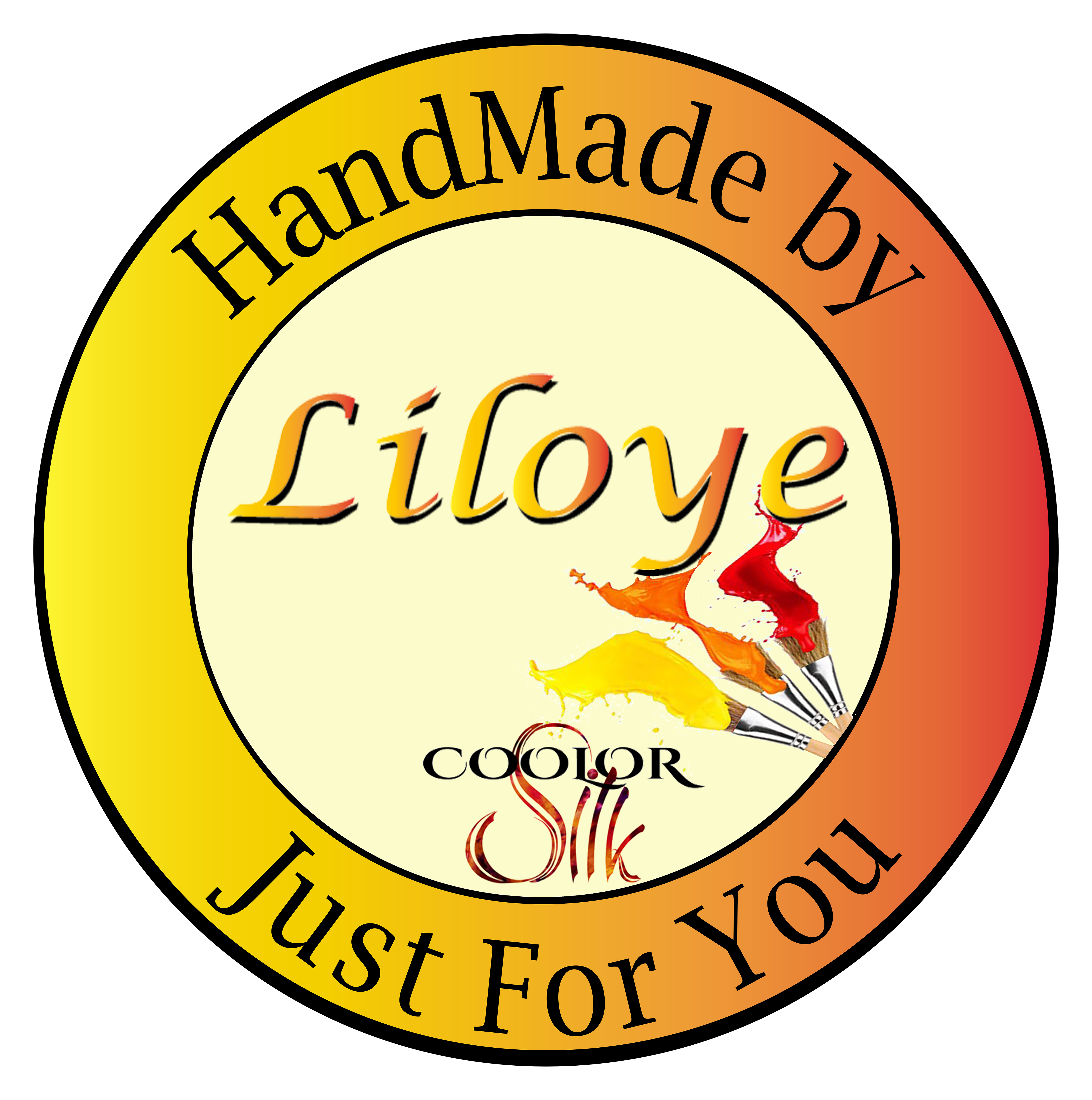 Logo artisanal Liloye peinture sur soie fait main.