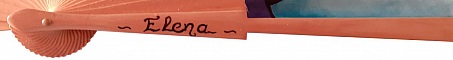  Eventail en soie dessin&eacute; et peint &agrave; la main "Charmeurs"