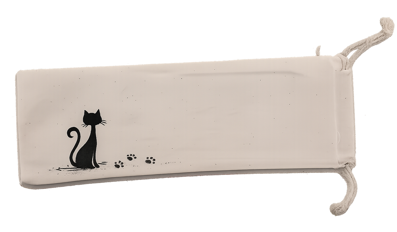 Eventail en satin dessin&eacute; et peint &agrave; la main "Chat sun"