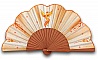 Éventail en satin peint à la main motif fenix