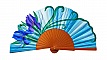 Éventail en satin peint à la main motif coquelicots Cordoba.