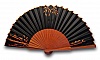 Éventail en soie noire peint à la main motif Japon.