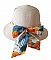 Chapeau de paille peint à la main avec fleurs tropicales.