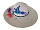 Jolie capeline enti&egrave;rement peinte &agrave; la main, en paille enduite pour une meilleure protection "Colibri"