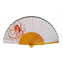 Bel &eacute;ventail en satin de coton enti&egrave;rement peint &agrave; la main "Amate de Oaxaca"