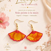 Boucles d oreilles en soie recto verso