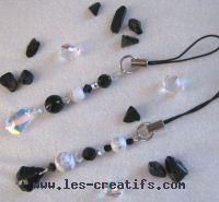 Suspensions Noël perles Noir et Blanc