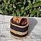 Mini panier de rangement ou cache pot. Accessoire de rangement, &eacute;l&eacute;ment de d&eacute;coration en toile de jute et coton