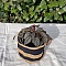 Mini panier de rangement ou cache pot. Accessoire de rangement, &eacute;l&eacute;ment de d&eacute;coration en toile de jute et coton