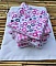 Lingettes d&eacute;maquillantes lavables en coton bambou et tissu coton imprim&eacute; avec sa pochette de rangement coordonn&eacute;e.
