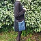 Sac &agrave; bandouli&egrave;re en jean recycl&eacute; bleu et noir