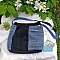 Sac &agrave; bandouli&egrave;re en jean recycl&eacute; bleu et noir