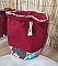 Trousse de toilette bourse imperméable à motif floral bordeaux.
