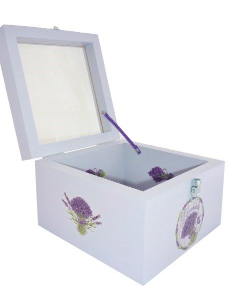 Boite en bois et son couvercle en verre. Model : lavendula.