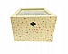 Boîte en bois jaune à motifs sakura avec couvercle vitré.
