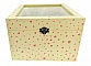 Boîte en bois jaune à motifs sakura avec couvercle vitré.