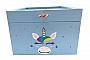 Boite en bois et son couvercle en verre. Model : licorne bleu