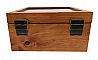 Boîte en bois avec couvercle vitré et motif marin.