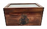 Boite en bois massif et son couvercle en verre. Model : voilier globe-trotter