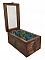 Boite en bois massif et son couvercle en verre. Model : voilier globe-trotter