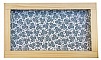 Dessous-de-plat en rondin de bois merisier / prunier, r&eacute;versible en coupelle d&eacute;cor petite feuille grise