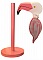 Porte-essuie-tout décoratif en bois en forme de flamant rose.