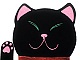 Horloge en bois noire design chat porte-bonheur Maneki-neko.