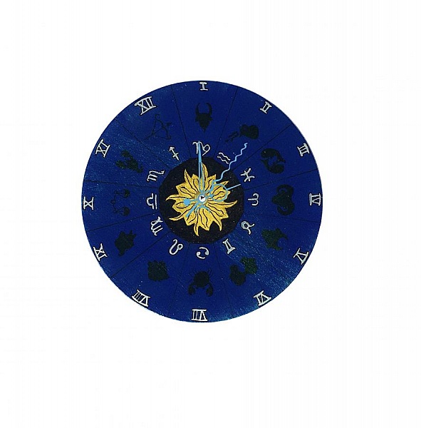 Horloge murale en bois ronde model "horoscope" 