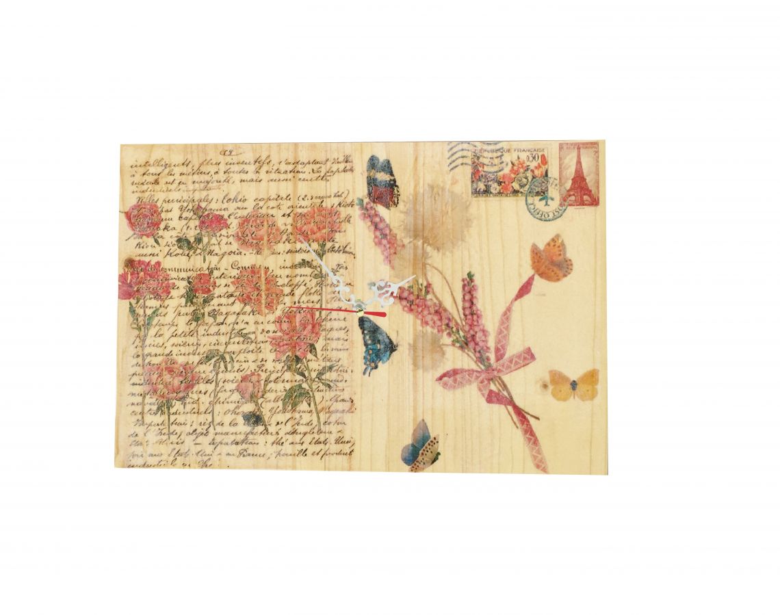 Horloge mural rectangulair decor Carte postale vintage