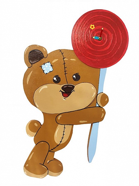 Horloge "nounours et sucrerie" mdf enfant