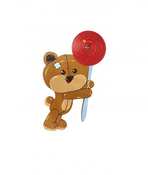 Horloge "nounours et sucrerie" mdf enfant