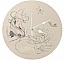 Horloge ronde en bois "japon ko&iuml; et lotus"