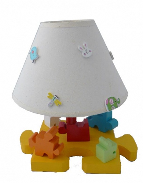 Lampe De Chevet Enfant &laquo; Le Puzzle &raquo; H 30 Cm