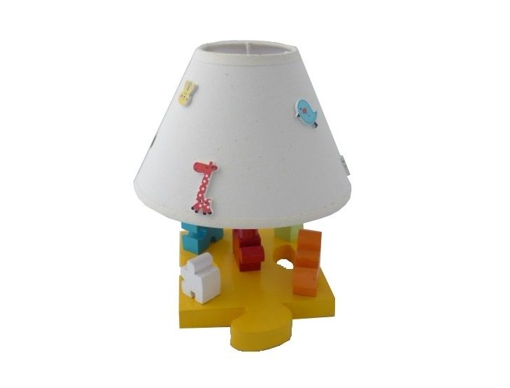 Lampe De Chevet Enfant &laquo; Le Puzzle &raquo; H 30 Cm