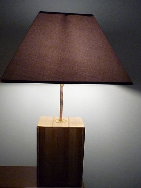 Lampe De Table 63 Cm, Bois Noble : Ch&acirc;taignier, Ch&ecirc;ne, Noyer