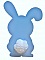lapin bleu layette queue pompon en laine 29x20 cm gar&ccedil;on