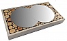 Miroir rectangulaire en rondin de bois 39 x 20 cm gris