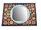 Miroir rectangulaire en rondin de bois couleur &eacute;b&egrave;ne 31 x 22