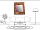 Grand miroir rectangulaire en rondin de bois couleur rouge acajou 47 x 56 cm