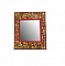 Grand miroir rectangulaire en rondin de bois couleur rouge acajou 47 x 56 cm