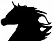Pancarte mural ou de porte en bois model :cheval au galop 37x47 cm noir