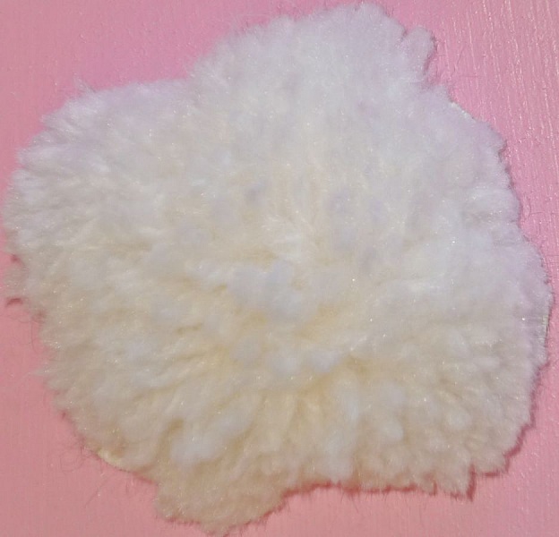 Pancarte mural ou de porte en bois model :lapin rose layette queue pompon en laine 29x20 cm fille