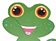 Pancarte murale en bois forme grenouille style manga chibi.