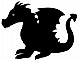 Pancarte mural ou de porte en bois model : dragon enfant 40x28 cm noir