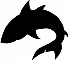 Pancarte mural ou de porte en bois model : Requin 34x34 Cm noir