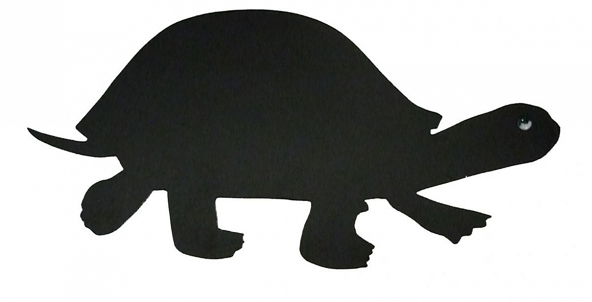 Pancarte mural ou de porte en bois model : tortue 41x20 cm noir